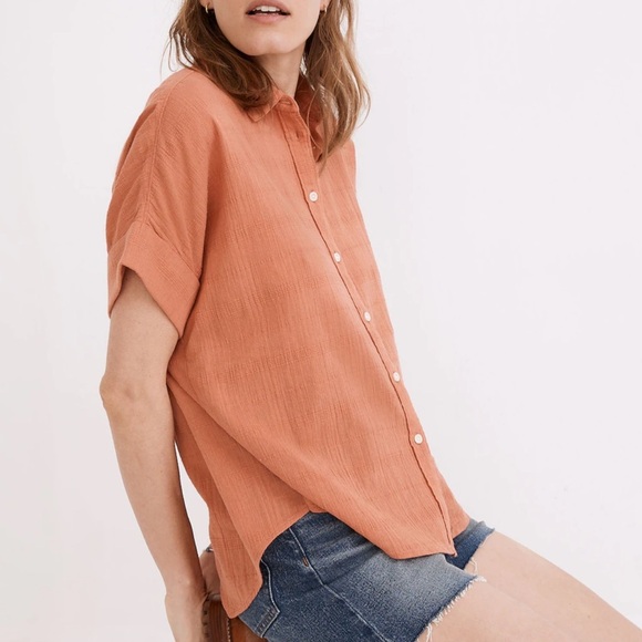 Madewell Courier Pintuck-Back Shirt in Textured Windowpane - Picture 6 of 6